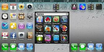 Left Home Screen With Default Wallpaper Middle App Folder Filled