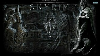 Skyrim Game Man And Dragon Poster HD Wallpaper Stylish