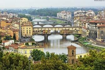 Beautiful Italian Old Bridge Arno River Italy HD Desktop Wallpaper
