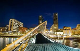 Wallpaper Night Lights Home Spain Bilbao Image For Desktop