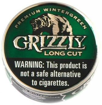 Grizzly Wintergreen Tobacco Logo Long Cut Dipping