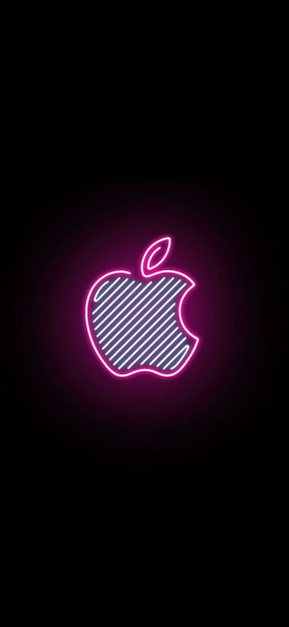Pink Neon Aesthetic iPhone Logo Wallpaper