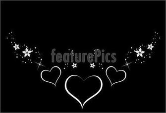 Image Of Nice Background With White Hearts On Black
