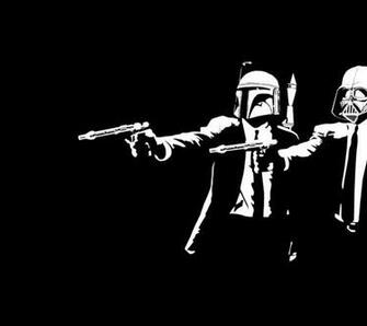 Star Wars Pulp Fiction Darth Vader Boba Fett Parody Black