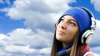 Girl Listening To Music Wallpaper
