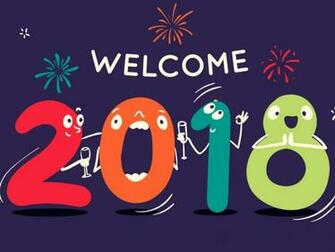 Happy New Year Welcome Funny Logo 4k Wallpaper UHD