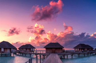 Maldives Cloudy Sunset In Kani Pdrgyjj2lfd06si2 Wallpaper