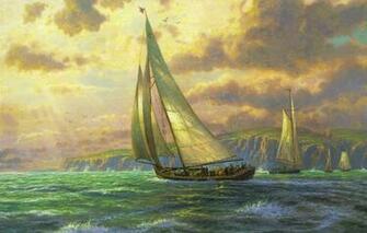 Painting New Horizons Sea Waves Wallpaper Photos Pictures