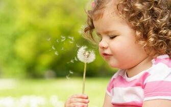 The Child Blows On A Dandelion Wallpaper And Image