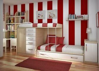 Girl Bedroom Amazing Teenage Rooms Stripped Red Wallpaper Rug