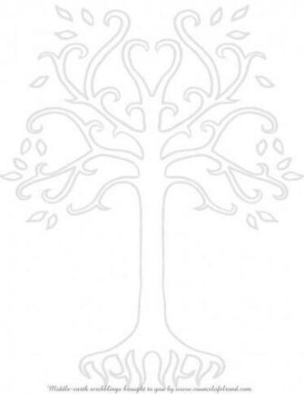 Description The White Tree Of Gondor Outline On Unlined Paper
