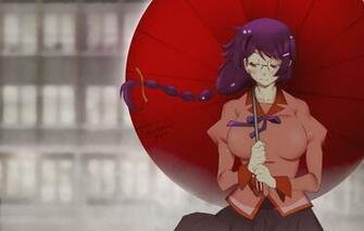 Wallpaper Girl Umbrella Bakemonogatari Tsubasa Hanekawa Jowy