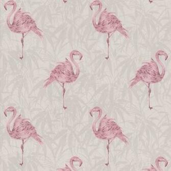 Flamingo Pink Wallpaper Kitchen