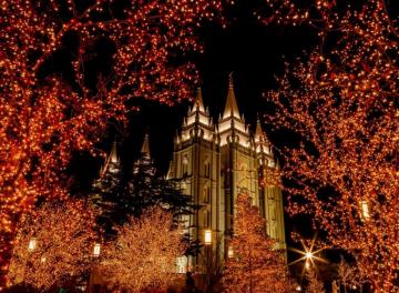 Salt Lake Temple Christmas Lights Wallpaper City Photo