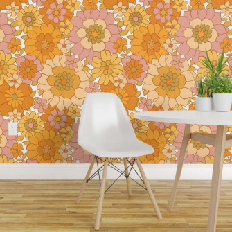 Retro Floral Wallpaper Interior