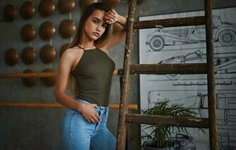 Wallpaper Look Girl Pose Jeans Sergey Fat Anastasia Lis