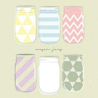 Mason Jars Vector Graphic BirtHDay Colorful Pattern Drinks
