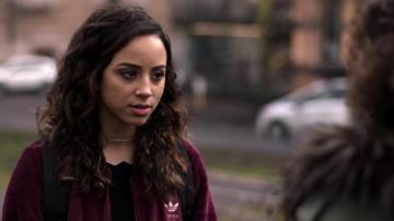 Adidas Purple Bomber Jacket Worn By Kiana Madeira In Trinkets