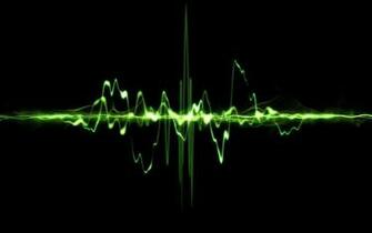 Glowing Green Waves Wallpaper