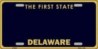 Delaware State Background Blank Novelty Metal License Plate