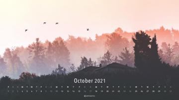 October Calendar Wallpaper Desktop Mobile