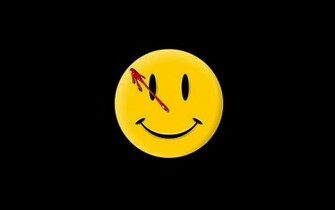 Watchmen Black Background Smiley Face Wallpaper Hq