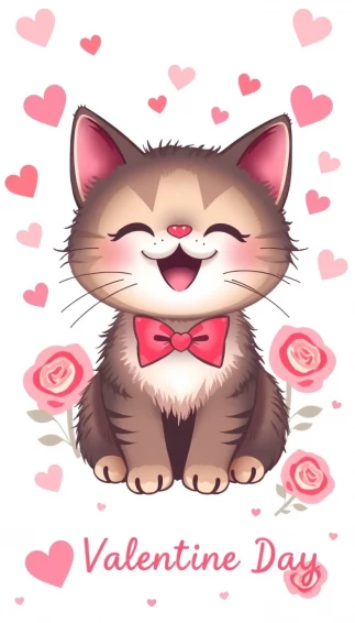 Valentine Cat Wallpaper
