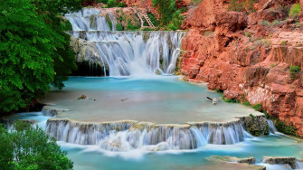 Waterfall Nature Scenery Beaver Falls Arizona Grand Canyon