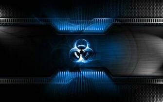 Blue Biohazard Wallpaper