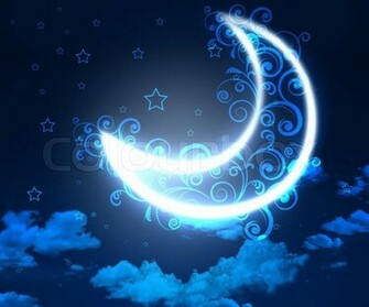 Dunkelblau Nachthimmel Hintergrund Mit Mond Und Funkelnde Sterne