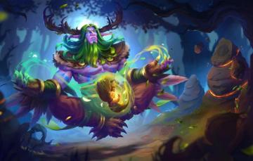 Wallpaper Nature Magic Art Night Elf Druid