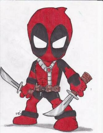 Chibi Deadpool Sketch By Richardheavy