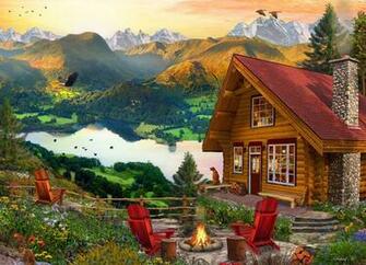 Mountain Retreat Jigsaw Puzzle New Puzzles Cottage Art