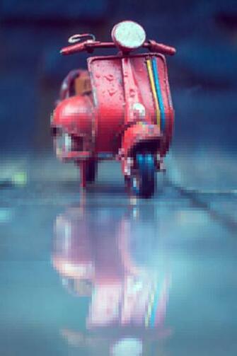 Retro Nostalgia Toy Motorcycle iPhone Wallpaper