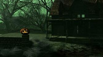Halloween 3d House And Pumpkin Wallpaper