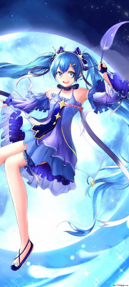 Vocaloid Hatsune Miku Beautiful Moon Wallpaper
