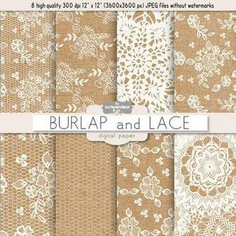 Creativemarket Burlap And Lace Digital Paper