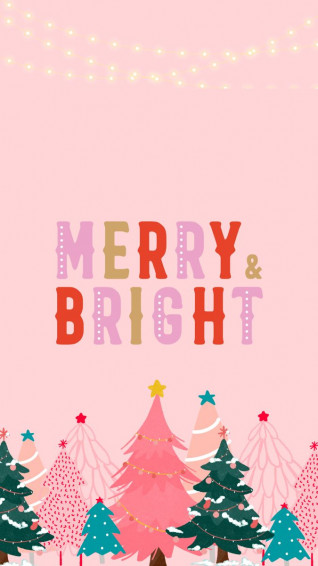 Merry And Bright Wallpaper iPhone Christmas Phone