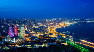 Baku Azerbaijan Night Flame Towers Panorama Wallpaper Resolution