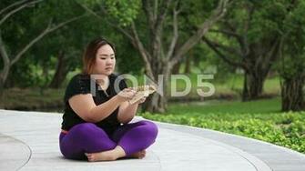 Beautiful Fat Woman Picks Up Smelling Durian And Put It Down