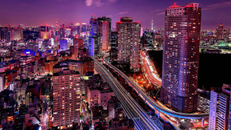 Magnificent Of Tokyo Skyline From Seaside Top Observatory Wallpaper