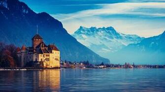 Lake Geneva City Mountains Snow Wallpaper Background 4k Ultra HD