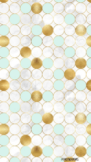 Marble Gold And Mint Green Circle Wallpaper
