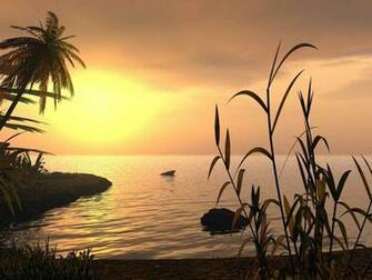 Beautiful 3d Sunset Landscape Wallpaper