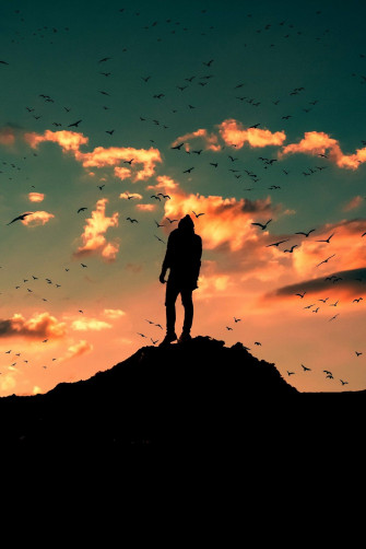 Alone Sunset Wallpaper