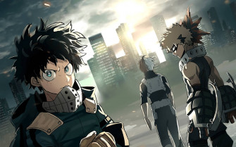 Todoroki Midoriya Bakugou In The City Wallpaper