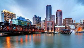 Wallpaper Boston Usa Massachusetts Bridges Rivers Skyscrapers Street
