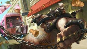 Junkrat And Roadhog Overwatch Game Art 5k