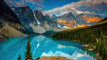 Moraine Lake Scenery Mountain Nature National Park HD 4k Wallpaper