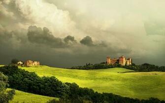 Tuscan Sunset Wallpaper Stock Photos